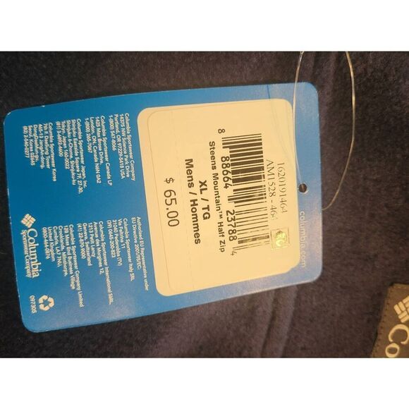 NWT Columbia Steens Mountain Half Zip Men's 2X Navy Blue Fleece Cozy - Picture 5 of 6